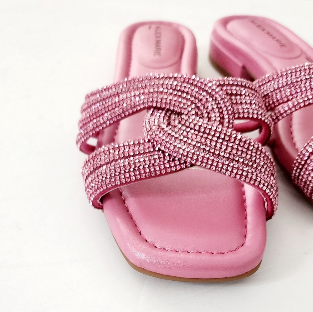 Alex Marie Freesia Twist Rhinestone Square Toe Flat Sandals Size 6 - Picture 5 of 6